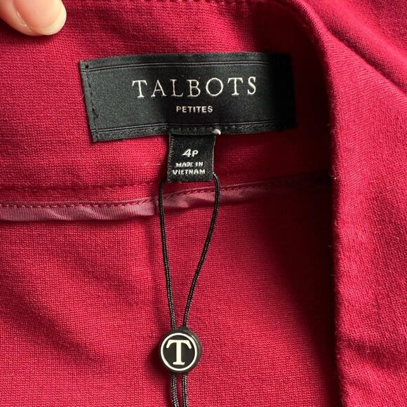 Talbots Women's 4P Vintage Red Ponte Wrap Acadamia Preppy Career Modest Skirt - Picture 10 of 14